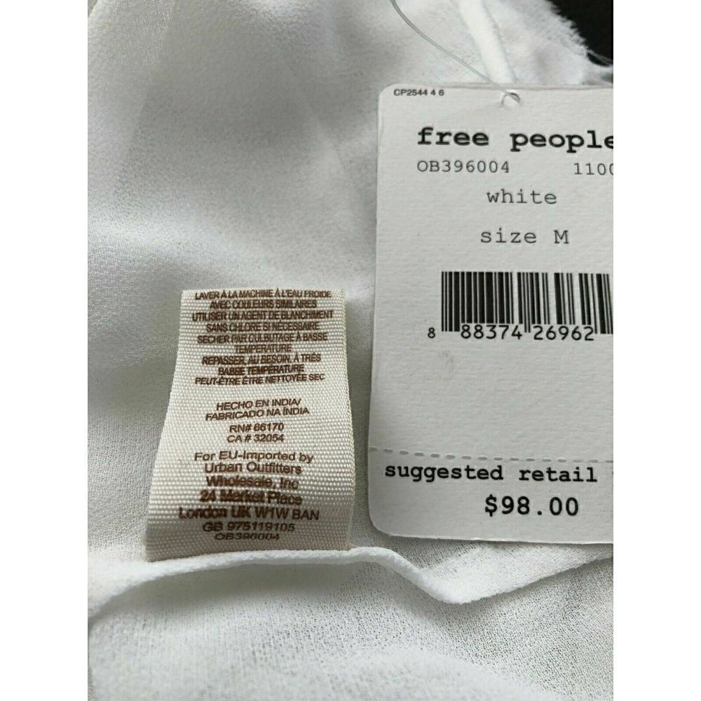 Free People Womens White pennies Sheer Storyteller - Picture 10 of 12